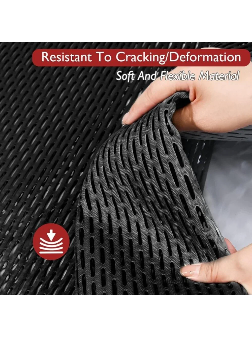 Extra Large Non-Slip Bath Mat, Fast-Dry PVC Shower Mat with Drain Holes, 32